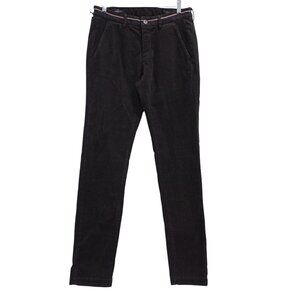 NWT Mason's Men's Slim Fit Corduroy Pants Sz 46 Black Stretch Dark Wash